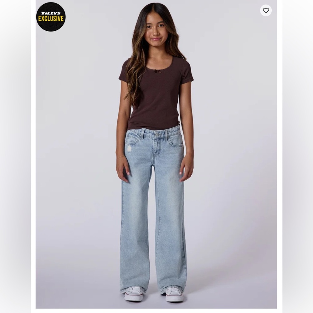 RSQ Tillys Low Rise Wide Leg Denim Jeans 14